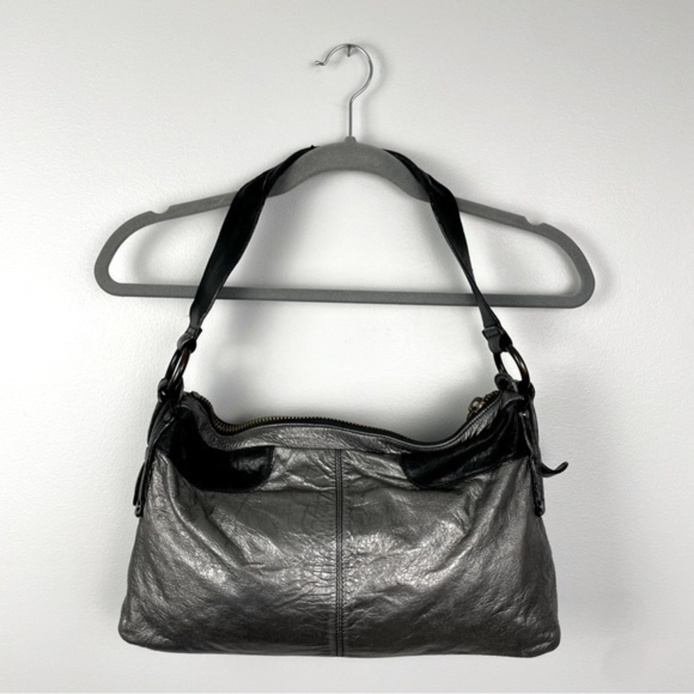 BCBG MAXAZRIA Metallic Silver Pewter Shoulder Bag